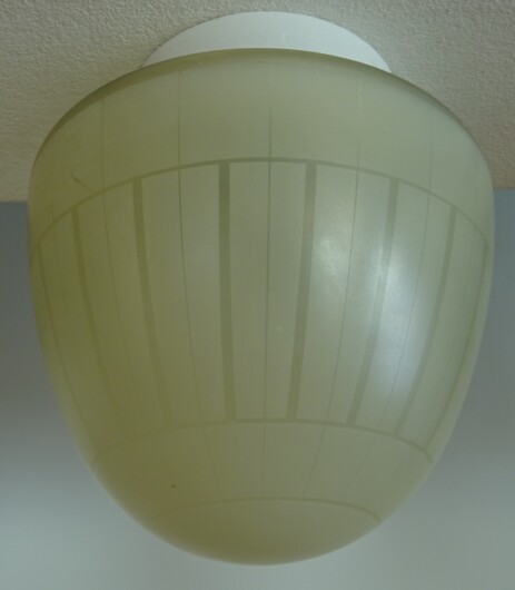 pilzleuchte 50s porzellan deckenleuchte geätztes glas um 1945 1