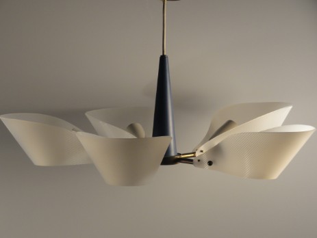 luftigleichter 50erjahre deckenlüster aus geripptem plexiglas