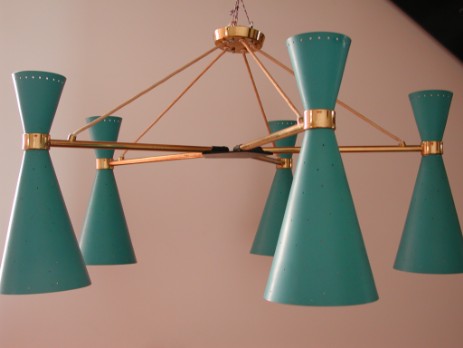 stilnovo huge hanging lamp pentagon turquois