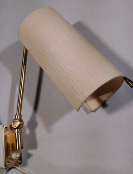 Paar Belmag Textilschirm Appliquen Messing klappbar 1950 fifties 