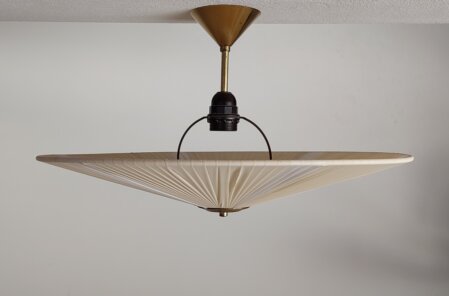 typische fifties Seidenschirm Deckenleuchte 1950 