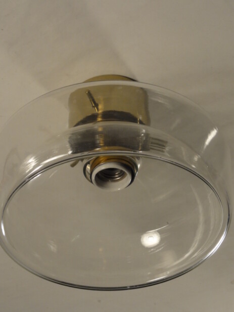 kleine fällander glas deckenleuchte mit chromhals