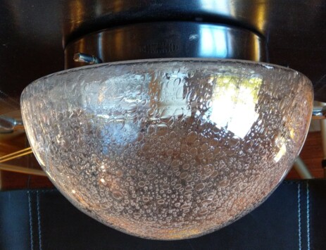 keuco glasdeckenleuchte transparent luftbläschen 1970