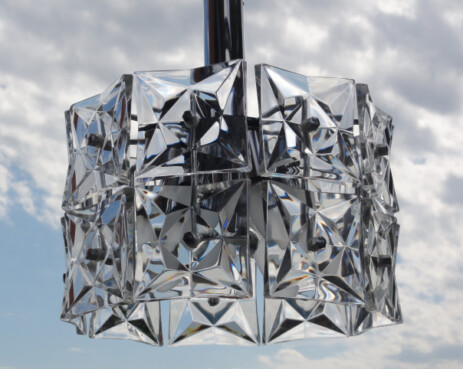 60erjahre kristallplatten glasleuchter kalmar, franken (zugeschrieben)