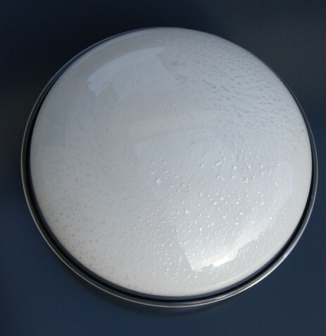 Murano Deckencloche schwarzer Rand 30 cm um 1970 leucos pamio toso