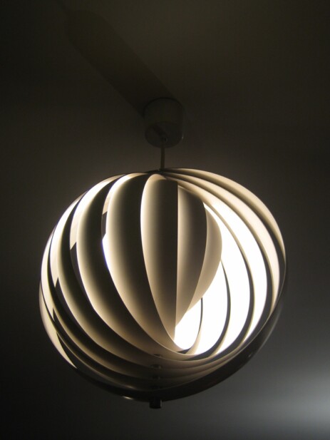 moon lamp von verner panton um 1960 mit metalllamellen