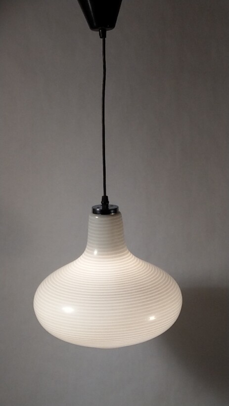 gestreifte murano deckenleuchte zwiebelform um 1960