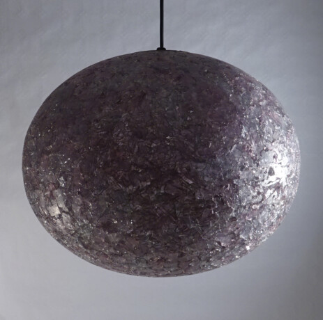 grosse lila granulat deckenleuchte um 1965