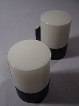 paar bega 738 aussenleuchten appliquen metall opalglas 