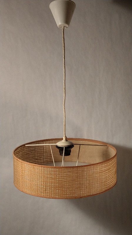 sixties deckenleuchte grobes japanpapier leimpapier plexiglasscheibe 