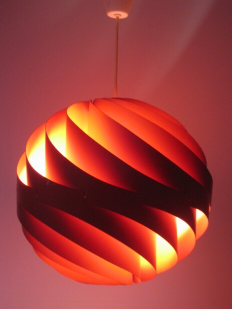 lyfa metall lamellenleuchte von louis weisdorf in orange