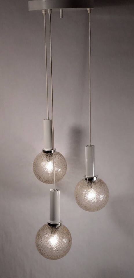 kaskaden kugelleuchte 70erjahre seventies gold hängelampe