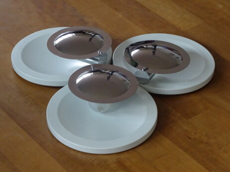 belux swiss design deckenleuchte 3strahlig reflektor indirekt 1970