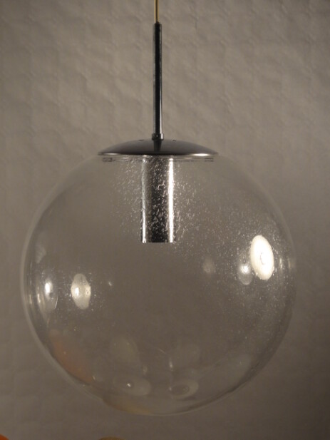 riesige glaskugel deckenleuchte 70erjahre