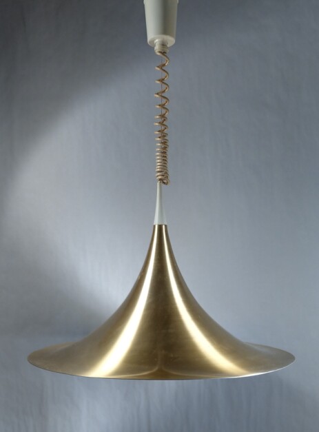 grosse Trompetenleuchte Fog Mörup messing ca 1970