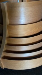 holzlamellen hängeleuchte hans agne jacobsen furnier um 1955