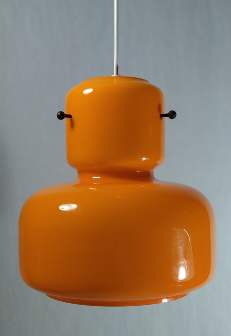 orange überfangene deckenleuchte pilz 1965