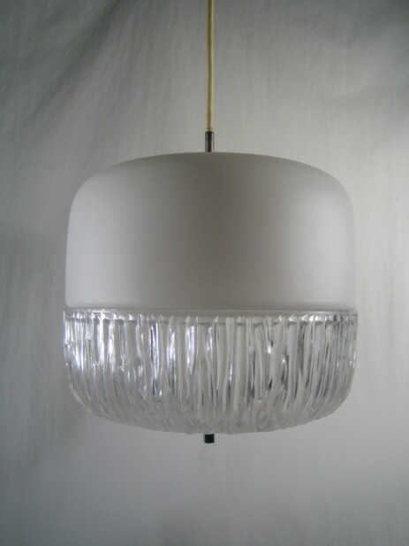 massive zweiteilge opalglas kugelleuchte italien