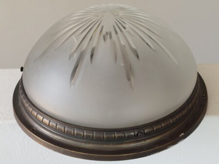 Jugendstil plafonniere mit geschnittenem mattiertem glas 1900