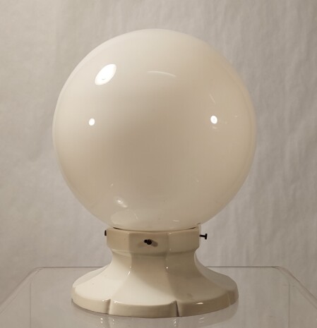 art nouveau ceiling lamp grosse jugendstil deckenkugel porzellanmontage opalglas 1900