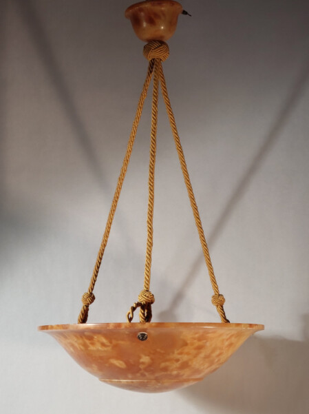 alabasterschale 1925 abgesetzte Form honigfarben wolkig 40 cm