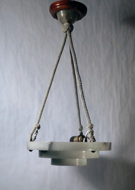 kleine hellgrüne Alabasterschale dreistufig 1930 art déco 