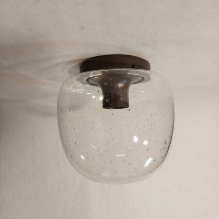 Hillebrand Deckenleuchte metall blasenglas 1970 