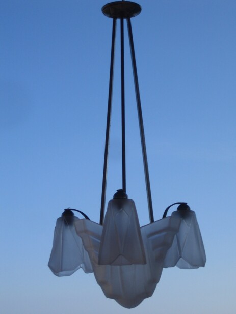 dégue art déco glas hängeleuchte art nouveau