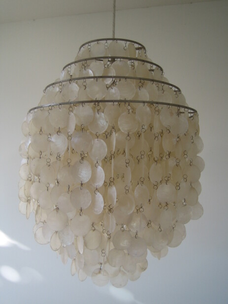 grosse muschelleuchte im stil von verner panton