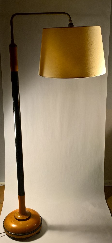 stehleuchte art déco aus holz "curling"