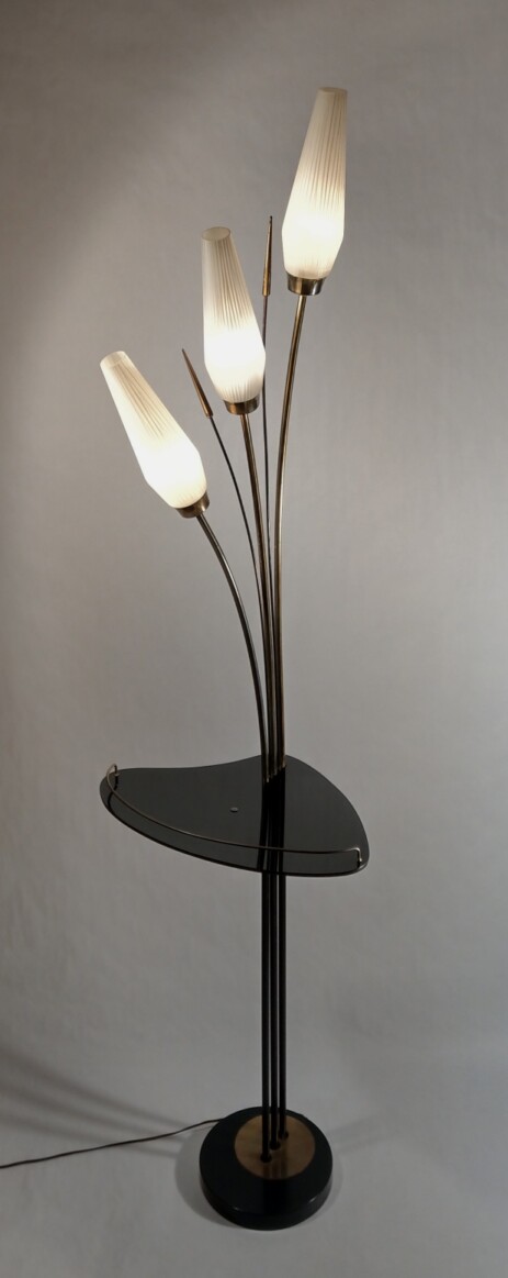 filigrane 50s Stehleuchte fifties nierenförmig amorph blume 