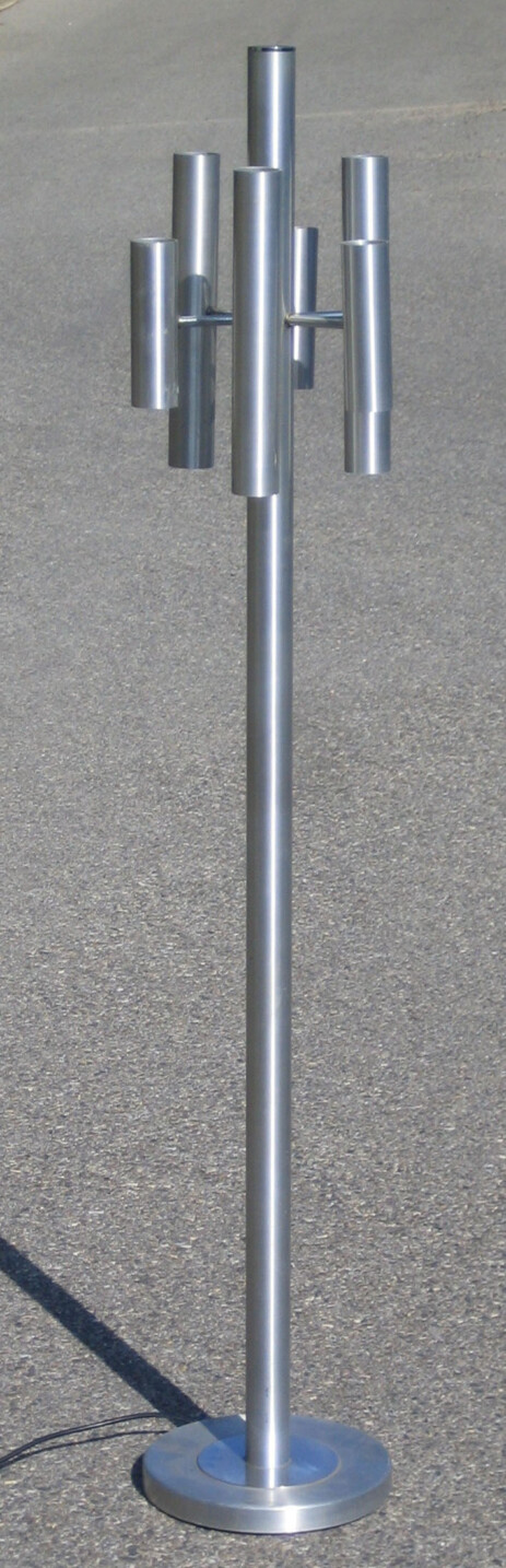 12 strahlige Alu-Stehleuchte aus gebürstetem aluminium