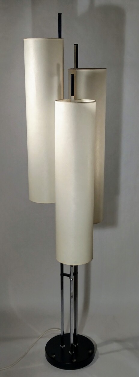 Lemag Jakobstal grosse Röhrenleuchte Japanpapier 1960