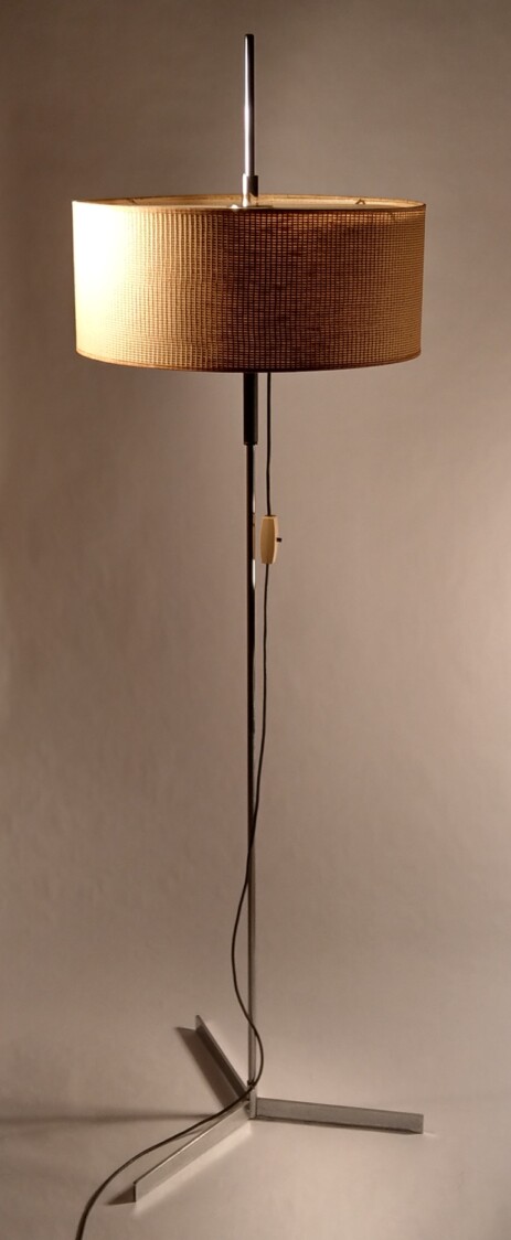 sixties design tripod textil stehleuchte 1960