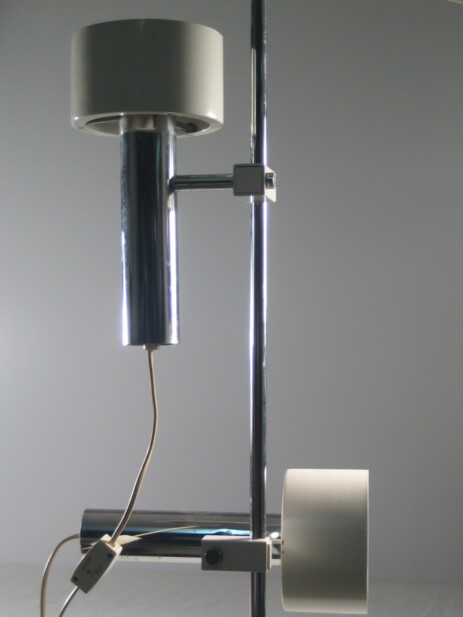 edi franz swisslamps international spotlamp floor lamp white or black with chrome shades