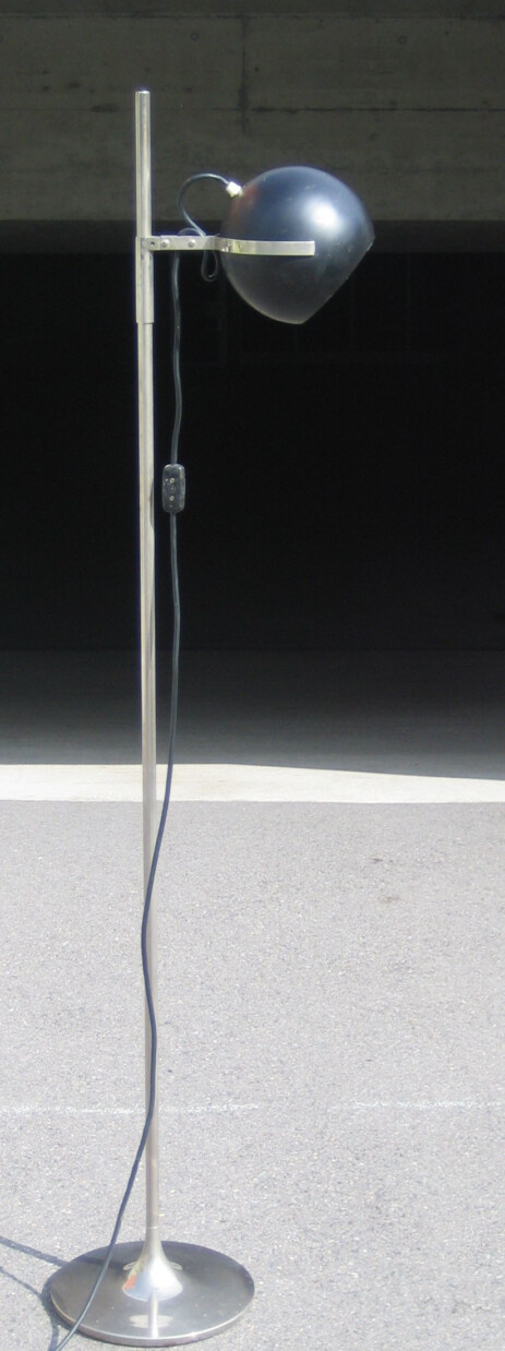 beautiful globe spot standinglamp nickel