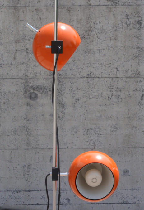 original orange globe spotfloor lamp seventies