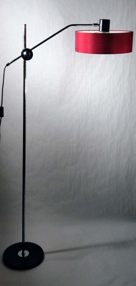 60erjahre 70erjahre stehleuchte verstellbar textilschirm sixties design