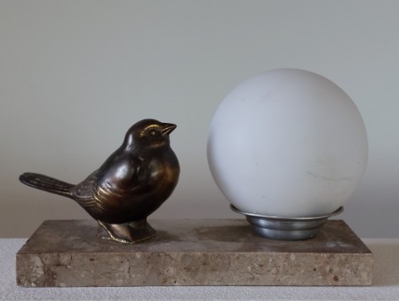 art déco 1920 französische kaminsims kugelleuchte fink vogel bronze 1930 