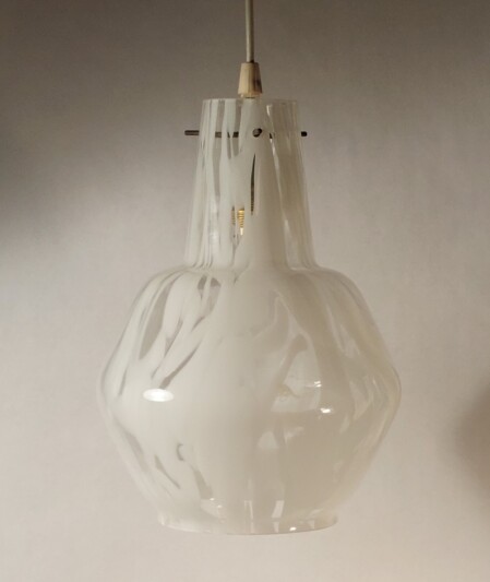 Doria mundgeblasene deckenleuchte weiss überfangen 1960